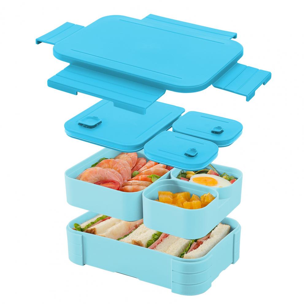 Lunch Box Leak Proof Bpa-free Bento Lunch Box for Adults Kids Multi-compartment Meal Planning Container for Work: green