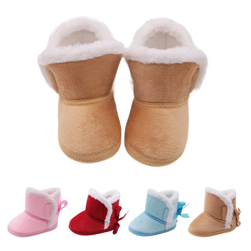 Inverno do bebê meninos meninas sapatos infantis calçados quentes da pele do falso da criança bota de couro macio sola antiderrapante calçados primeiro walker