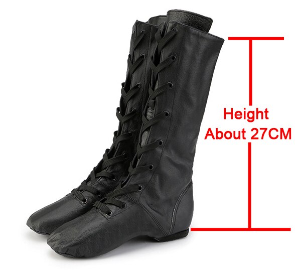 cuir véritable sport danse bottes bottes hautes pour femmes Jazz danse chaussures scène Performance chaussures grande taille 31-45
