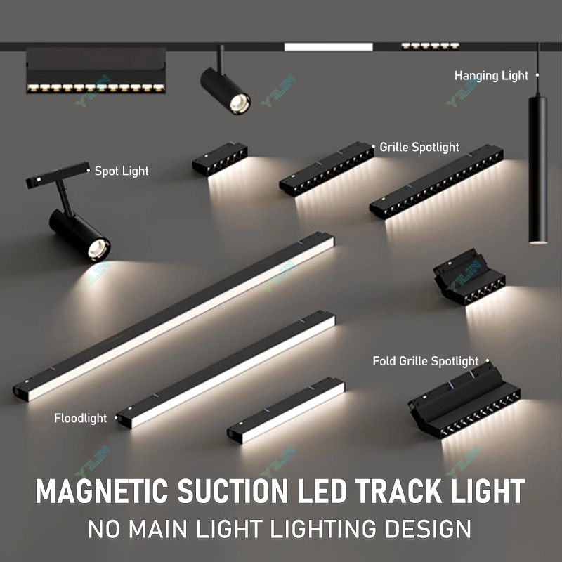 Nowa magnetyczna lampa szynowa 48V doprowadziło krata powódź lampa reflektor sufit lampa tor szyna linia światła nie Główny światło oświetlenie projekt