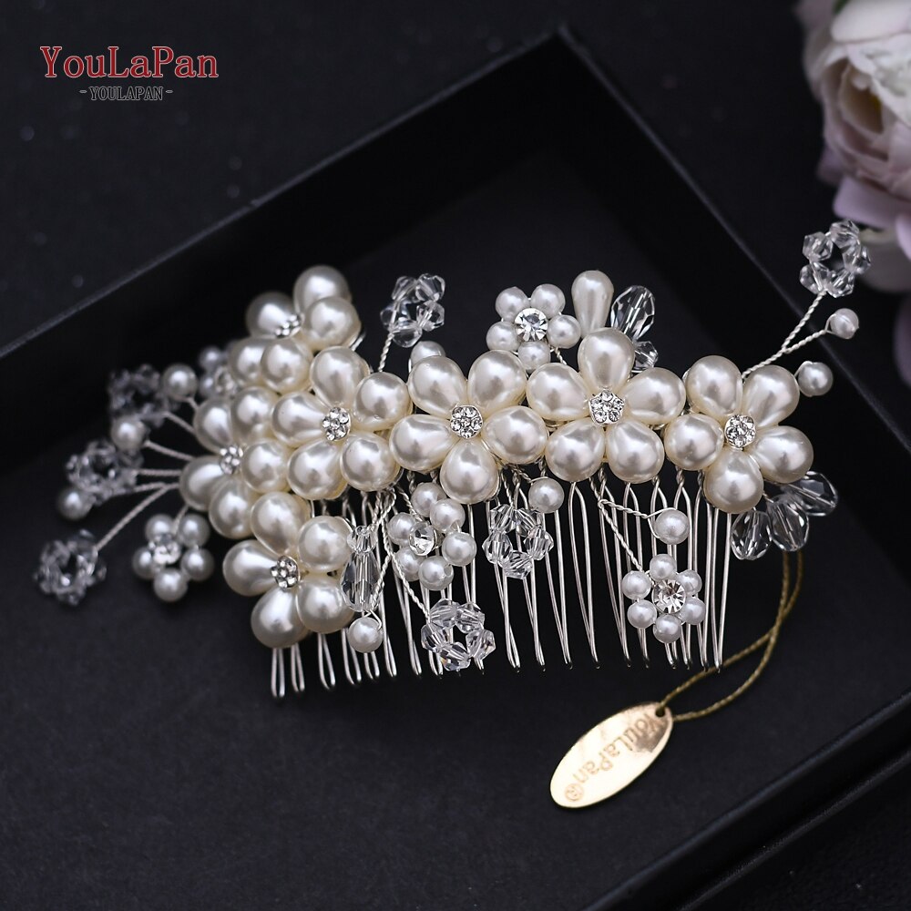 Topqueen HP77 Bruiloft Tiara Bridal Kammen Strass Bruiloft Hoofddeksels Bruiloft Haar Accessoires Bruids Hoofdtooi Bruiloft Haar Kam: HP05-Silver
