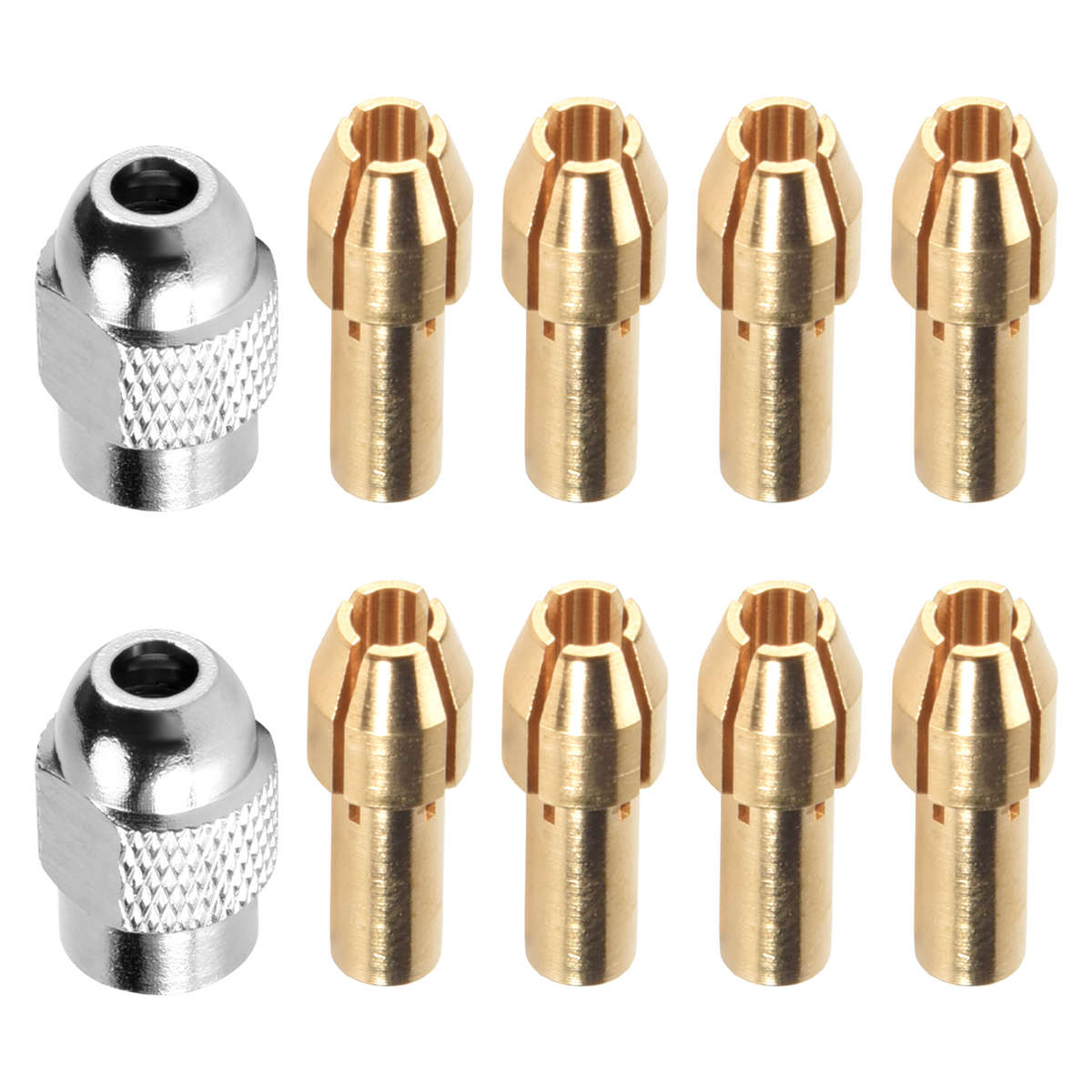 Pince en laiton pour Dremel, ensemble d'outils d'écrou de perceuse à distance à changement rapide, remplacement 4485, 0.8, 1.2, 1.5, 1.8, 2.0, 2.4, 3.0mm, 10 pièces