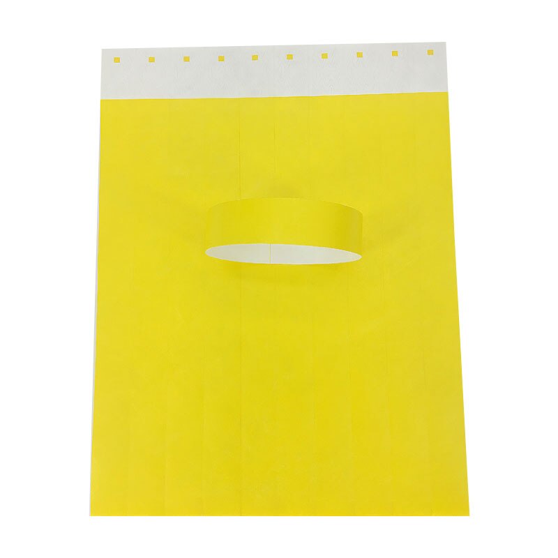 100 Count TYVEK Wristbands 3/4" PAPER WRISTBANDS For EVENTS wedding favors: yellow