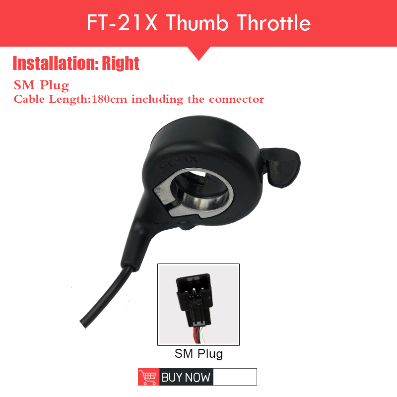 Electric Bicycle Finger Thumb Throttle ebike Whole Throttle Half Twist Throttle Handle for Electric Scooter Bike Conversion Kit: FT-21X SM