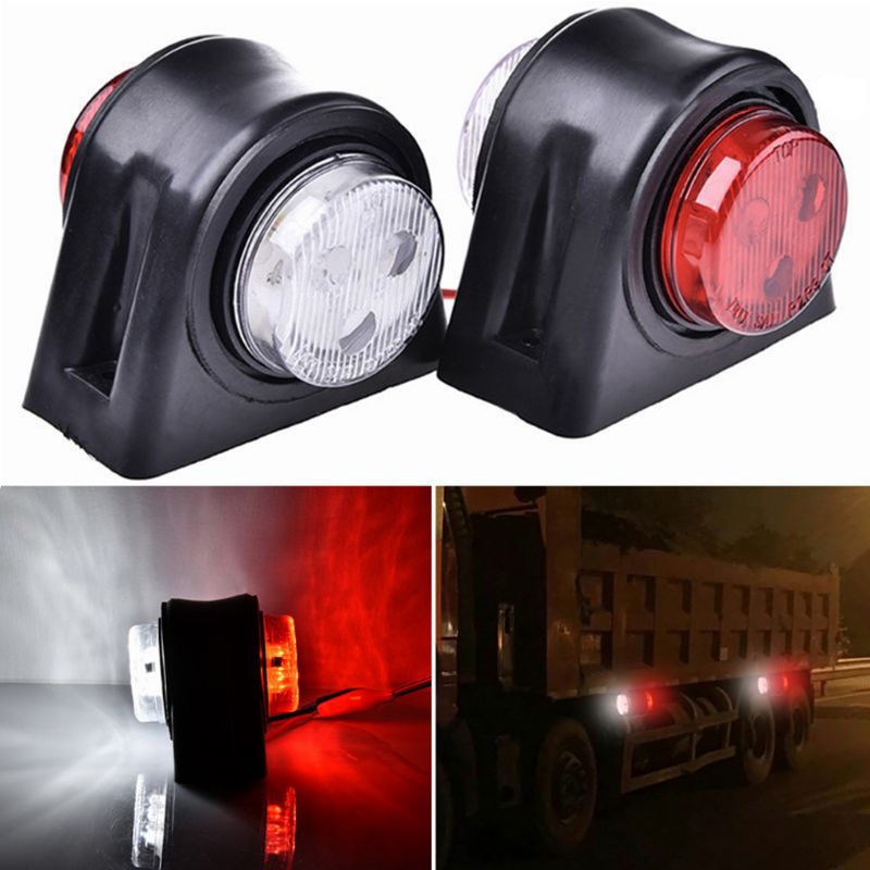 Sidemarkeringslygter 2 stk 8 led sidemarkeringslygter hvid rød lampe kompatibel med 10-30v trailer lastbil