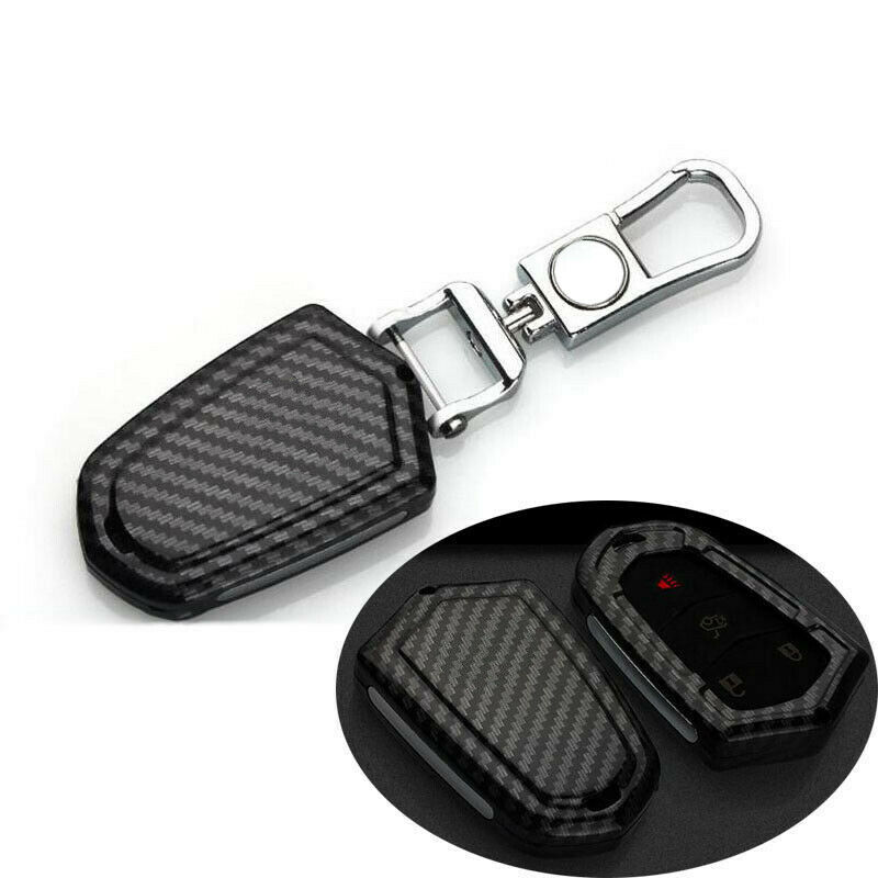Carbon Fiber Keyless Fob Smart Key Case Cover Voor Cadillac XT5 Xts Cts Ats