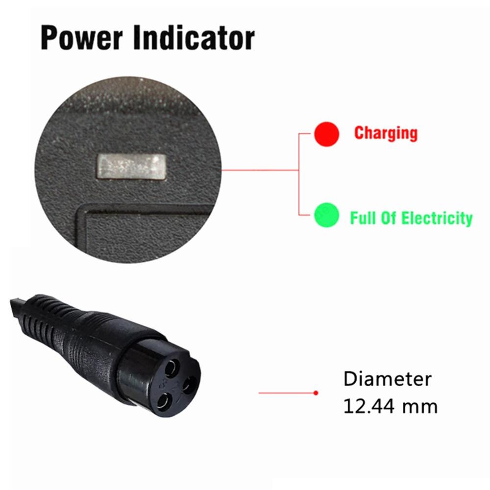 24V 2A lead-acid battery Charger electric scooter ebike charger wheelchair charger golf cart charger 3-Prong Inline 12MM