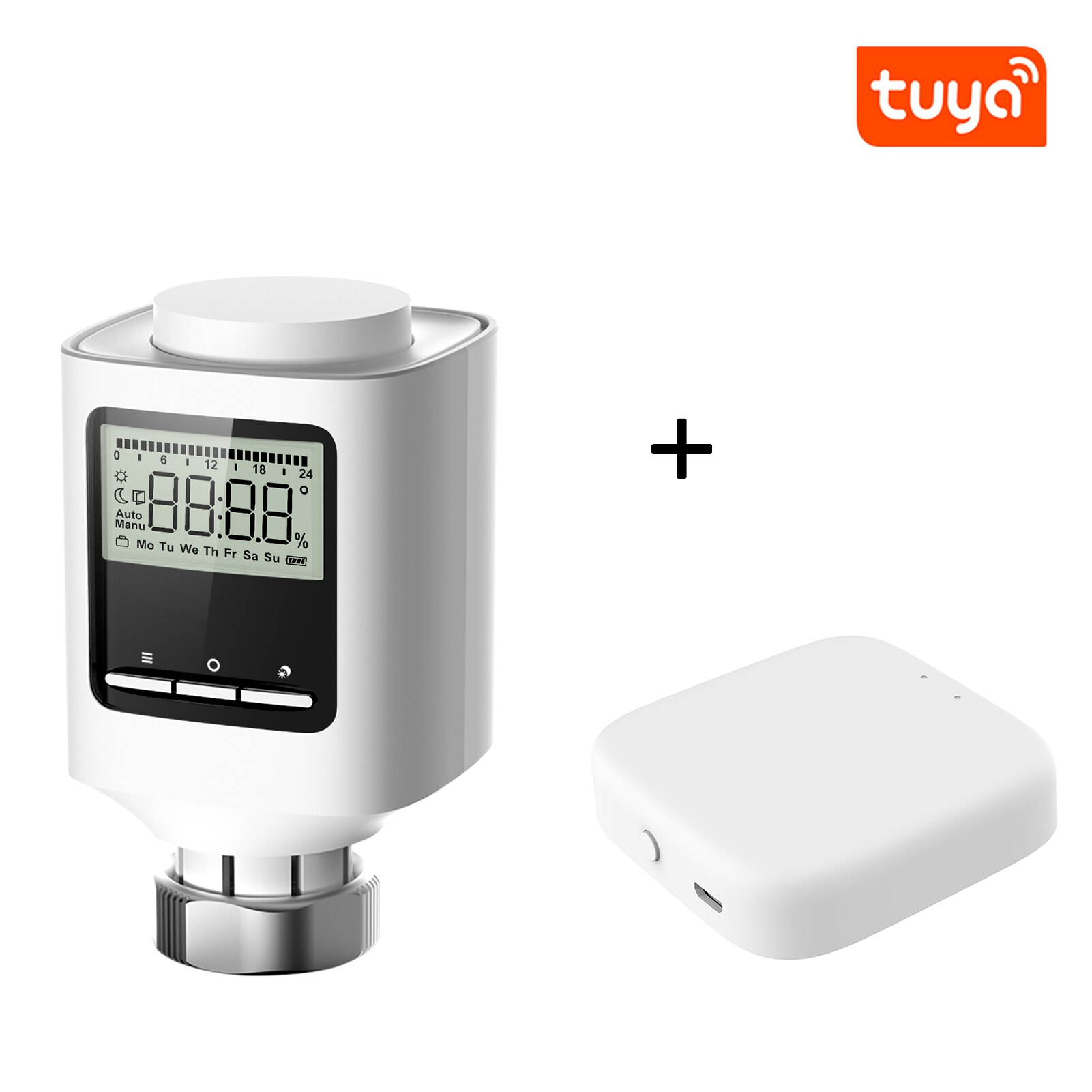 Tuya ZigBee Thermostatic Valve Smart Heating Radiator Actuator Programmable Thermostatic Radiator Valve Temperature Controller: Valve and Gateway