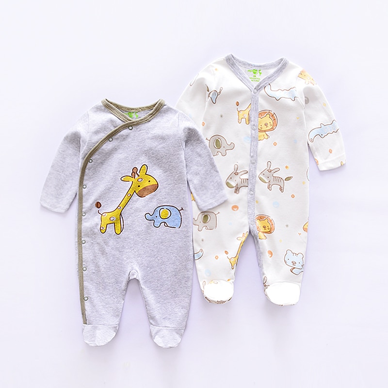 Lange mouwen baby romper baby jongens jumpsuit pasgeboren cartoon schattige rompers baby rompers baby meisjes jumpsuit 2 stuks/set