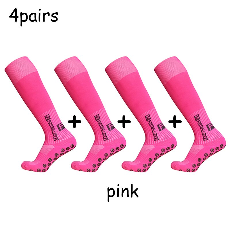 Long FS Football Socks Non-slip Silicone Sole Compression and Breathable Professional Football Socks: pink