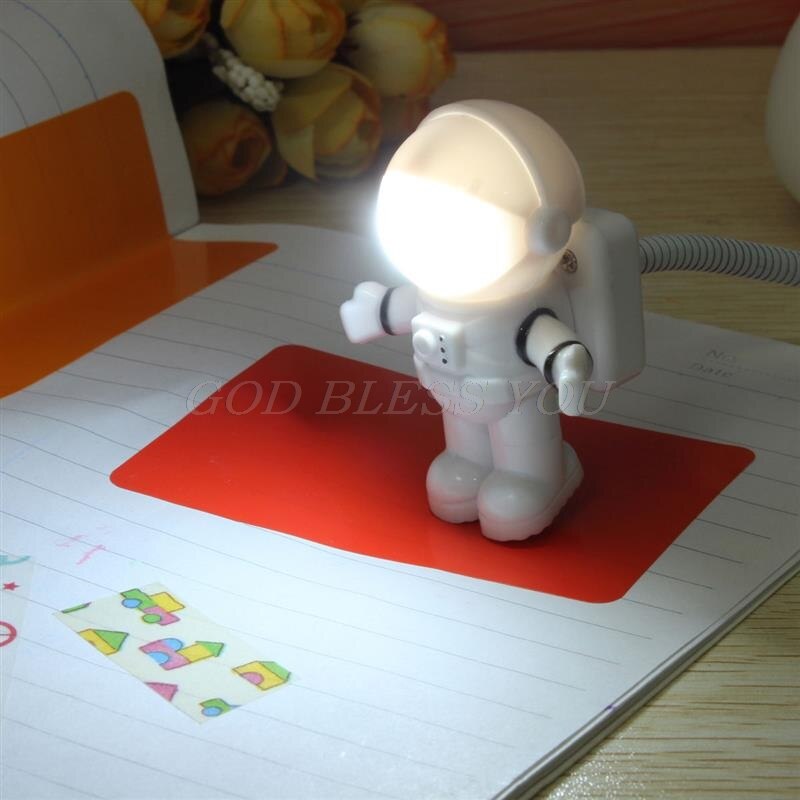 Spaceman astronaut mini fleksibel led pære lys bord gadgets usb håndlampe til power bank pc laptop