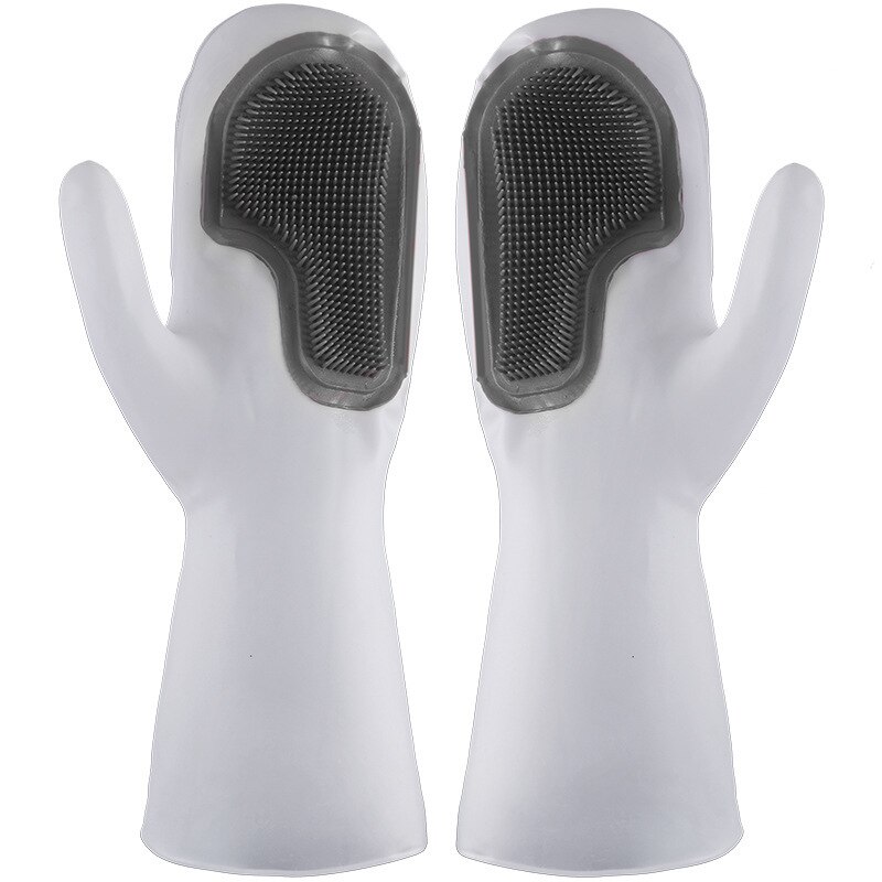Guantes de limpieza para lavavajillas, guante de esponja de goma de silicona, limpiador para el hogar, manopla de limpieza de cocina, guante de silicona antiquemaduras