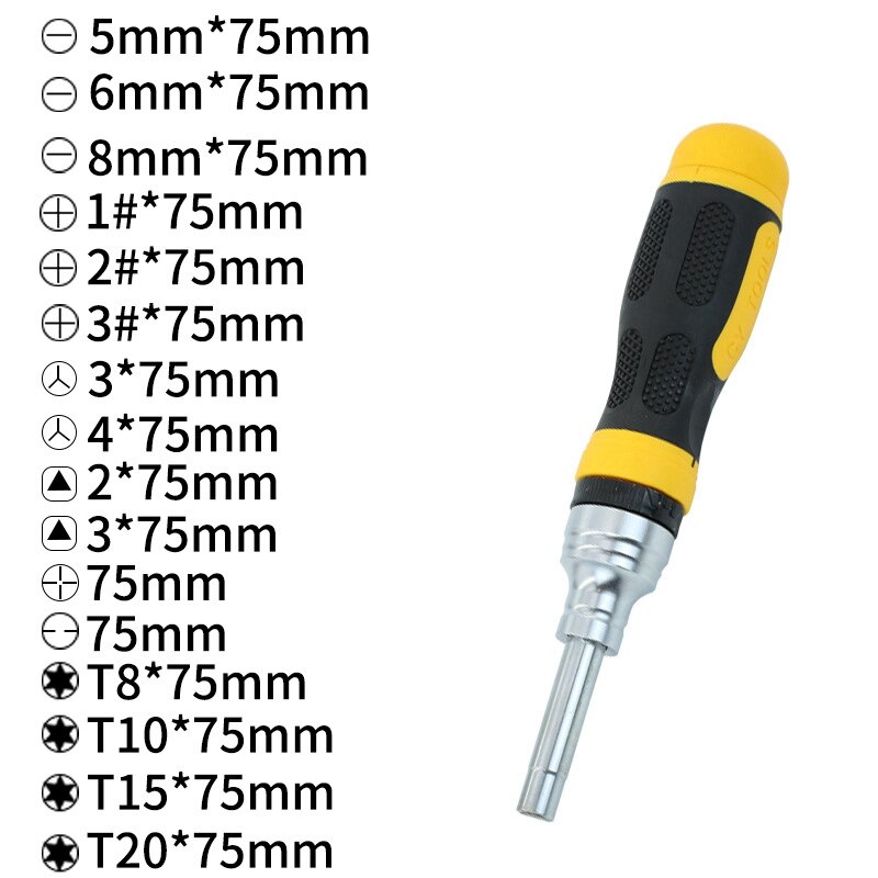 19 In 1 Schroevendraaier Set Handmatige Diy Elektricien Reparatie Tool Mobiele Telefoon Notebook Computer Zeshoekige Torx Cutter