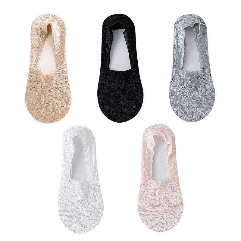 5 par/lote calcetines de mujer calcetines náuticos verano transpirable silicona antideslizante fino Invisible tobillo calcetín transparente corto Sox