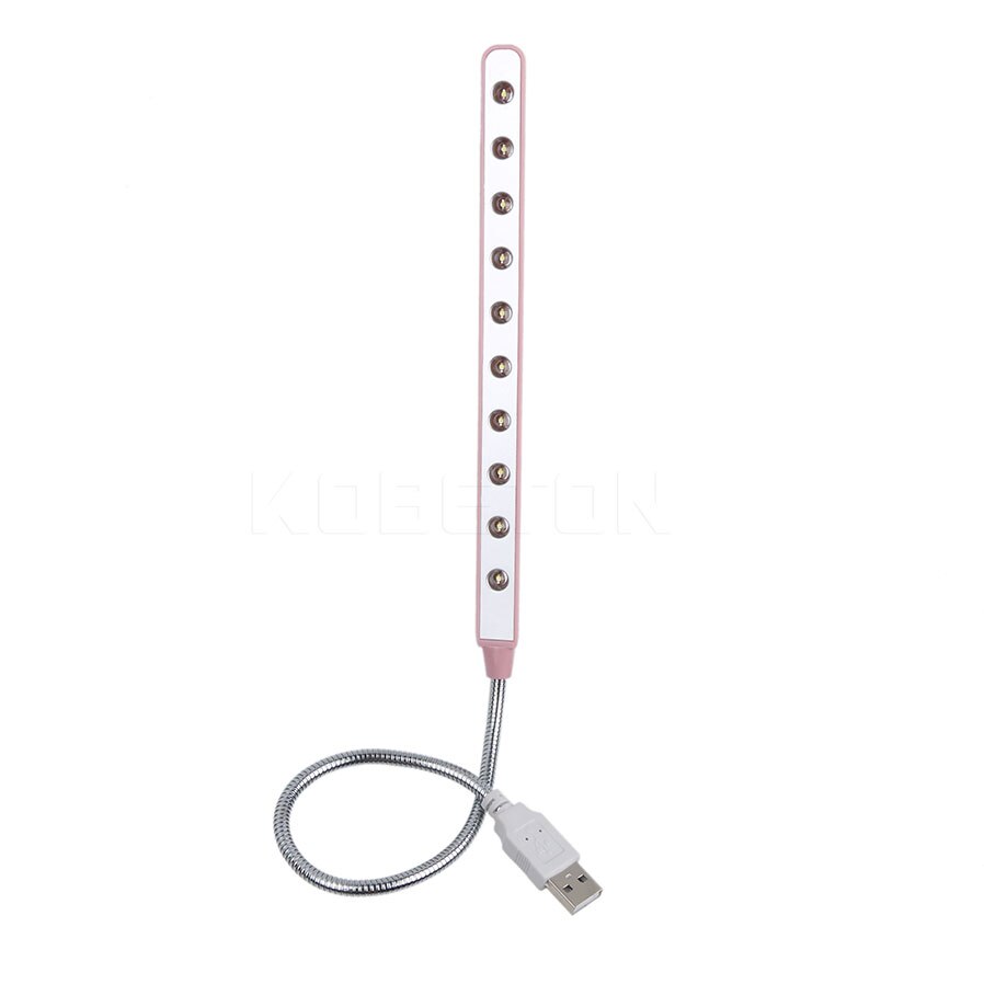 Mini flexível 10 leds usb luz lâmpada de leitura do computador para notebook computador portátil desktop computador pc teclado