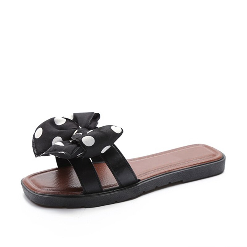 Jelly Slippers Zwarte Slippers Met Strik Dames Slippers Met