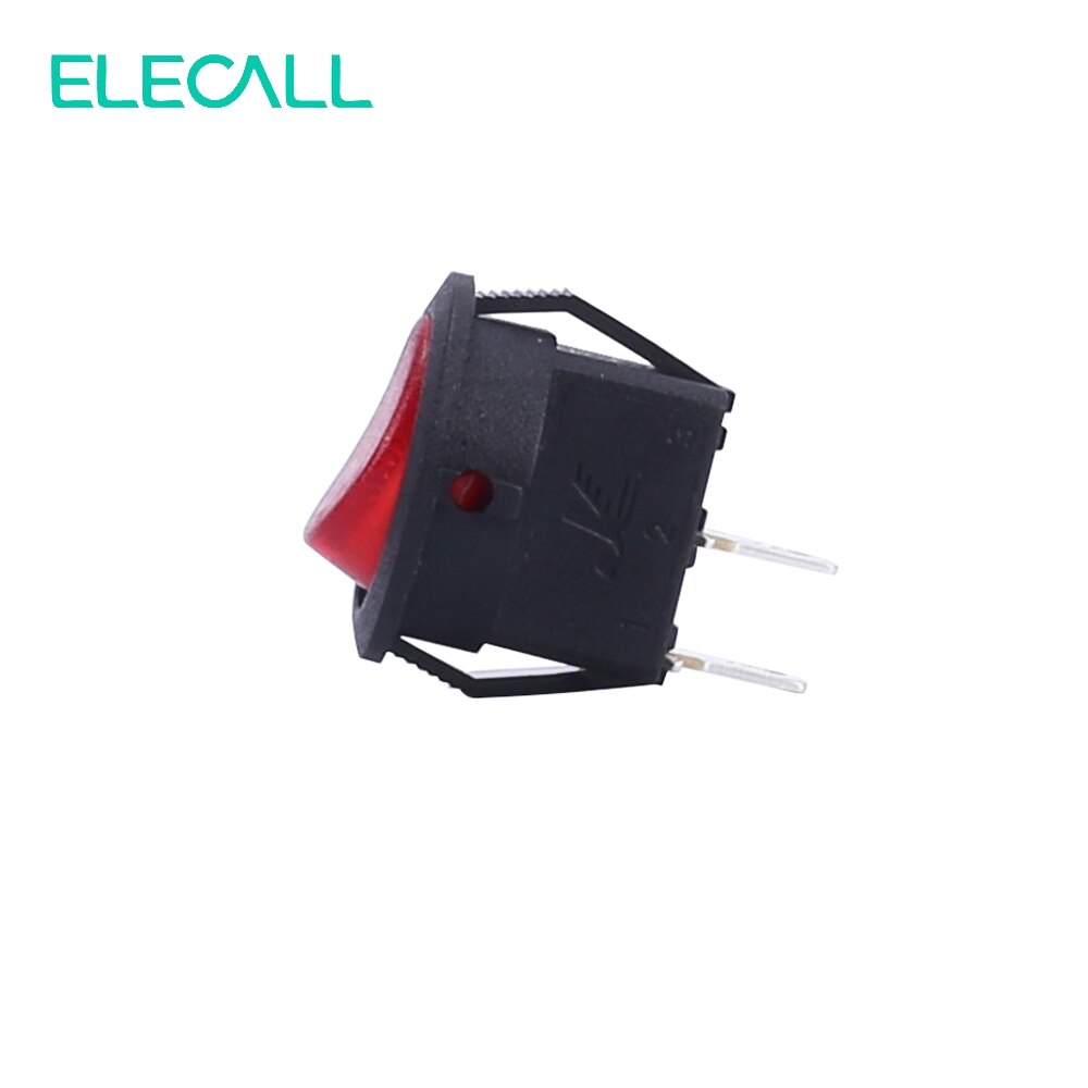 ELECALL 3A250V SMRS-101 Red Round Button Rocker Switch 2 Pin Rocker Boat Car Auto Rocker Switch AC 10pcs/lot