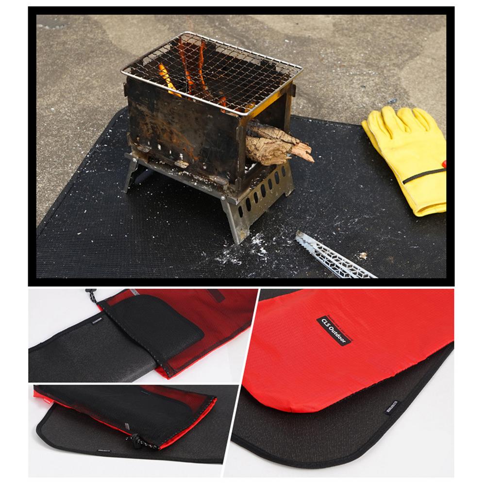 Barbecue Flame Retardant Protective Mat Outdoor Camping Cloth Floor Protection Mat Insulation Cushion Silicone Fireproof Cloth