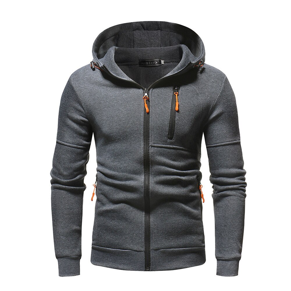 2020 nuovo Autunno Inverno Cotone Hoodied Mens Felpe Solido Felpa Con Cappuccio In Pile di Spessore Felpe Gli Uomini di Abbigliamento Sportivo Felpe con Cerniera Uomini