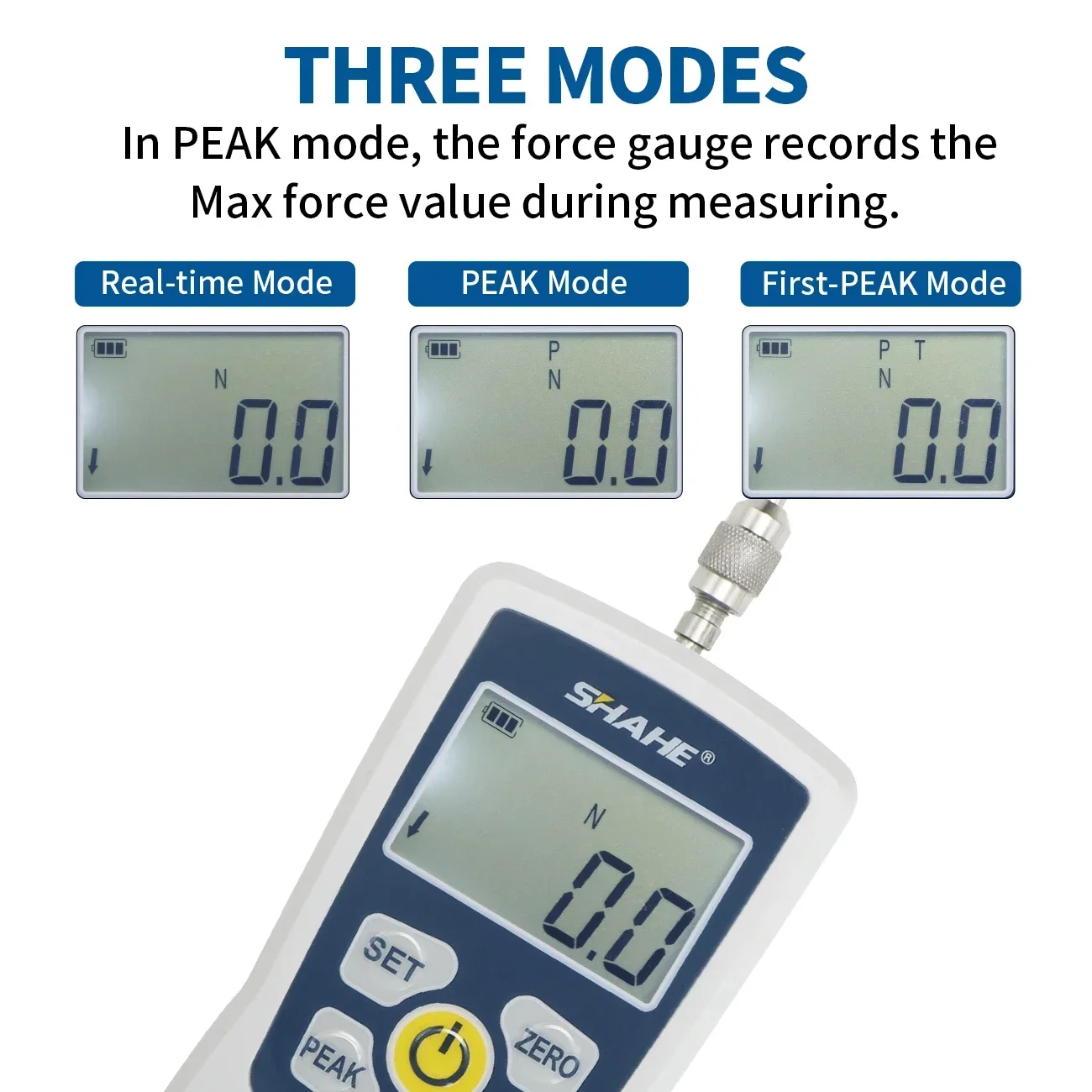SHAHE Portable Digital Push Pull Force Gauge Force Test Equipment Dynamometer 1% High Accuracy AMF