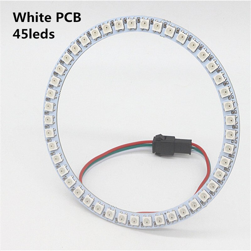 WS2812B DIY LED Ring 8 16 24 35 45 LEDs WS2812B SK6812 Built-in IC 5050 RGB WS2812 Addressable DC 5V LED Module Strip Light: White PCB 45leds