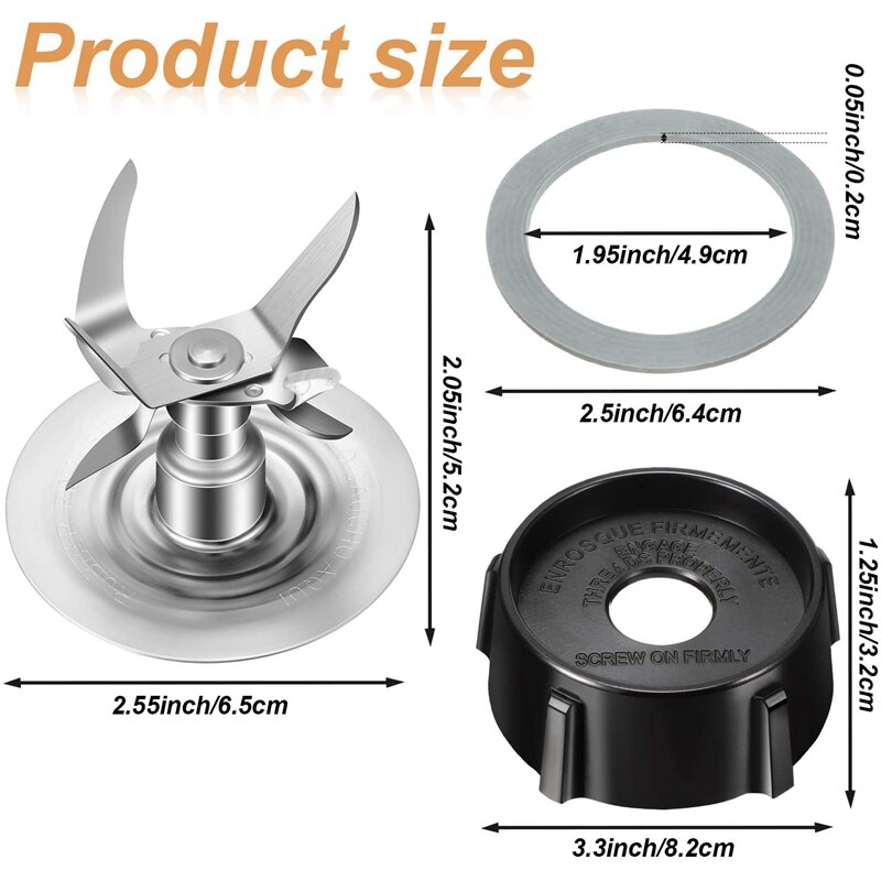 6 uds piezas de repuesto para Oster y Osterizer licuadora hojas de hielo 4902 4961 Junta acoplamiento perno deflector Kit Pin