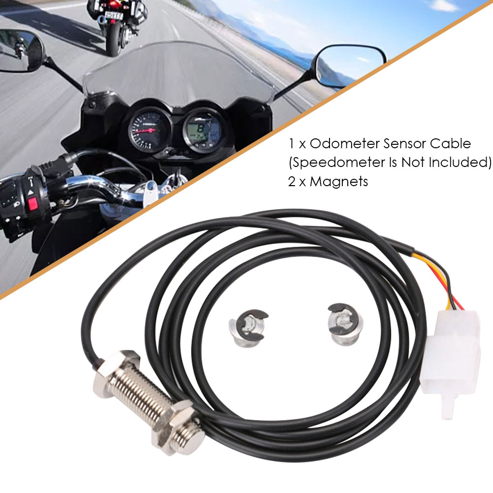 Motorcycle Speedometer Replacement Kit Durable Digital Magnetic Odometer Sensor Cable