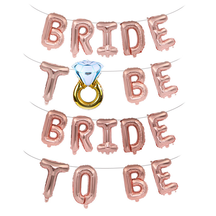 16 tommer bryllup diamant ring ballon sæt bruden til at være kvasi-bruden bryllupsfest forsyninger bryllup ballon bogstaver