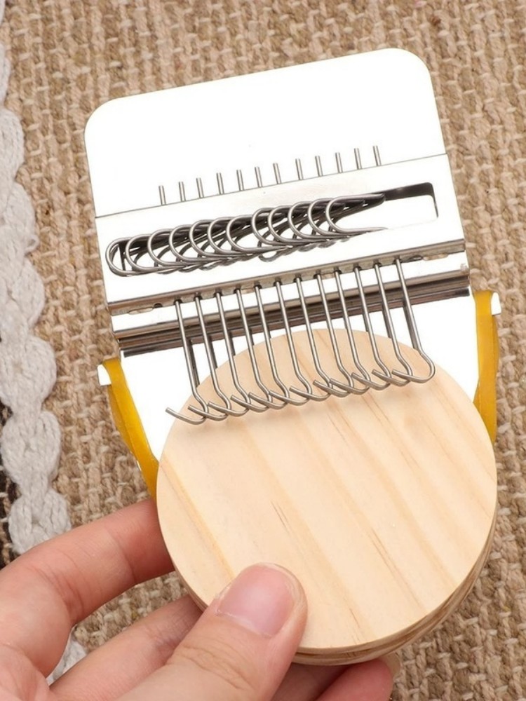 Petit métier à tisser en bois de type Speedweve, outil de tissage, métier à tisser de réparation amusant, métal, bricolage, outils textiles, machine à repriser, réparation de jeans, vêtements