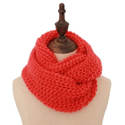 Bufanda negra de cuello redondo para hombre, bufanda tejida para Invierno para mujer, bufandas de invierno para hombre, bufandas infinitas rojas para hombre: watermelon red