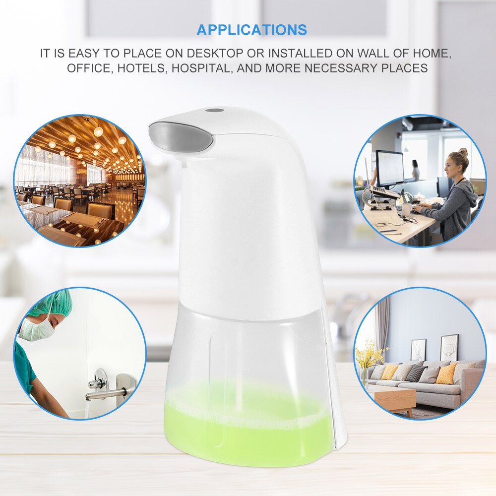 Automatic Foam Soap Dispenser Touchless Foaming 300ML Capacity Infrared Motion Sensor Hands-Free Soap Pump For Bathroom Kitchen