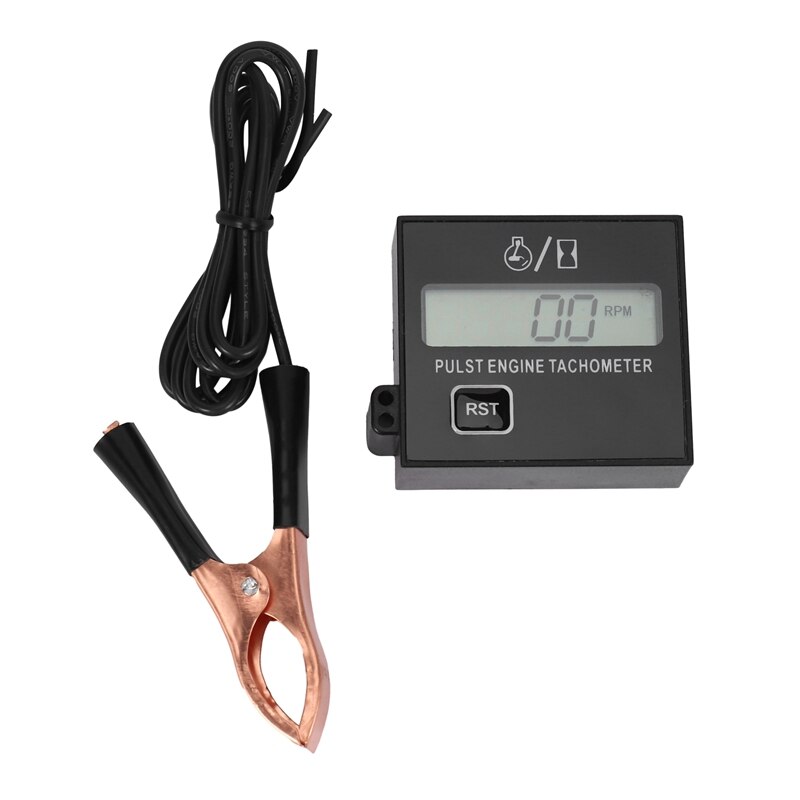 Gasoline Digital Engine Tachometer Inductive Pulse Tachometer Waterproof with Battery for Chain Saw Mower 2/4 Stroke: Default Title