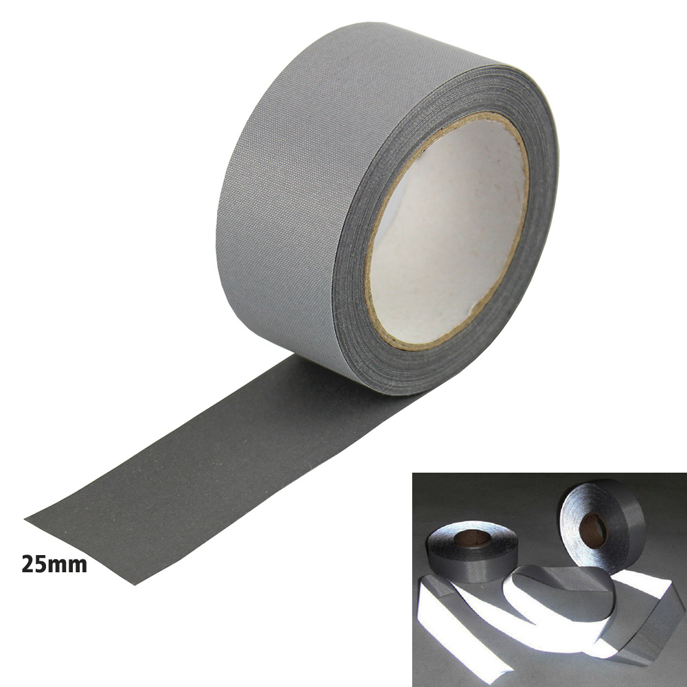 Safety Bright Silver Reflective Tape Polyester Fabric Sew On Clothes Tape For Clothing