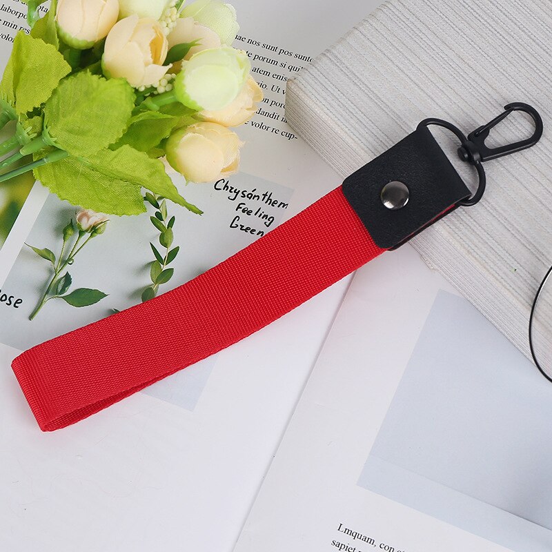 Handy Riemen Metall Clip Hängen Hals Seil Lanyard Para Llaves für IPhone Kamera USB Halter ID Pass Karte Name abzeichen Halter: Red