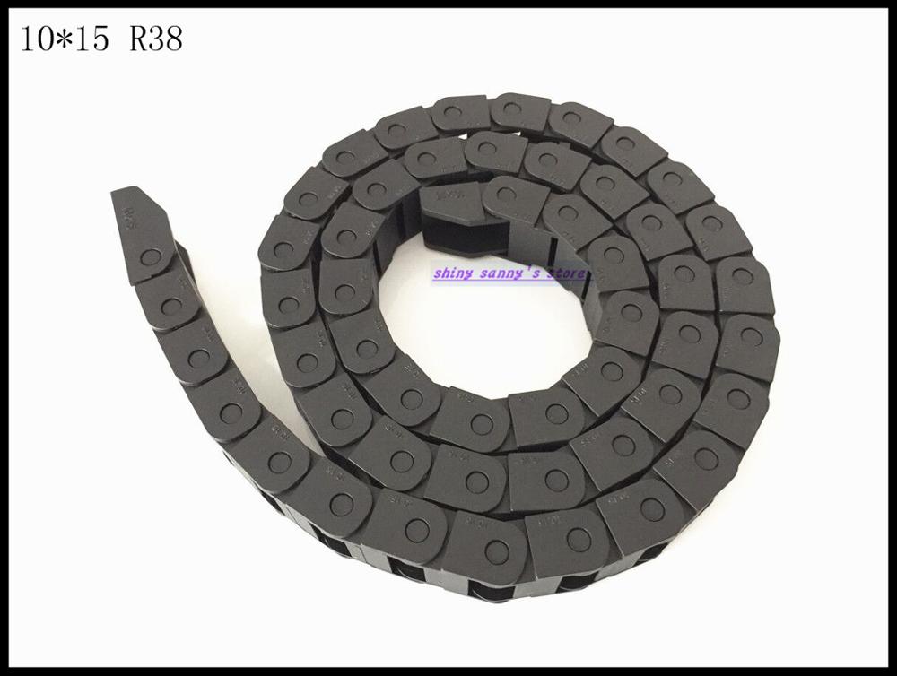 3pcs/lot 10x15mm R38 Cable Drag Chain Wire Carrier with End Connector 10mm x15mm L1000mm 40" for 3D CNC Router Machine Brand