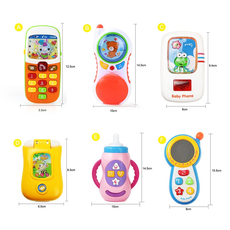 6 tipi di Bambino Intelligente Giocattoli con il Suono & Luce del Flash Giocattoli Elettronici Musicale Del Telefono Telefono Cellulare Per Bambini Giocattoli Educativi regalo di Compleanno regali