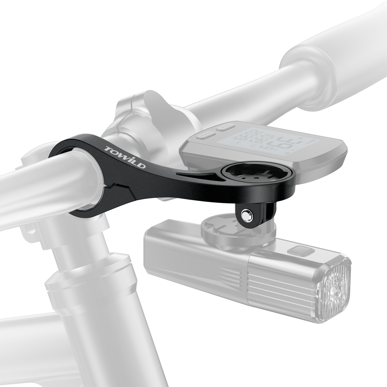 Bicycle Handlebar Extended Bracket Bike Headlight Mount Bar Computer Holder Lantern Lamp Support Rack Fiber Stand