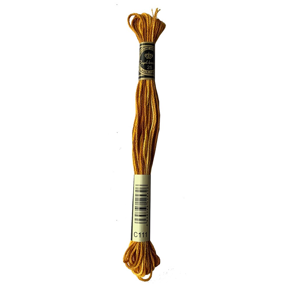 Rainbow Cotton Variegated Embroidery Floss Pack Color Variation Six-strand Cross Stitch Threads Multi-Color Blend Threads: 12 Skein C111