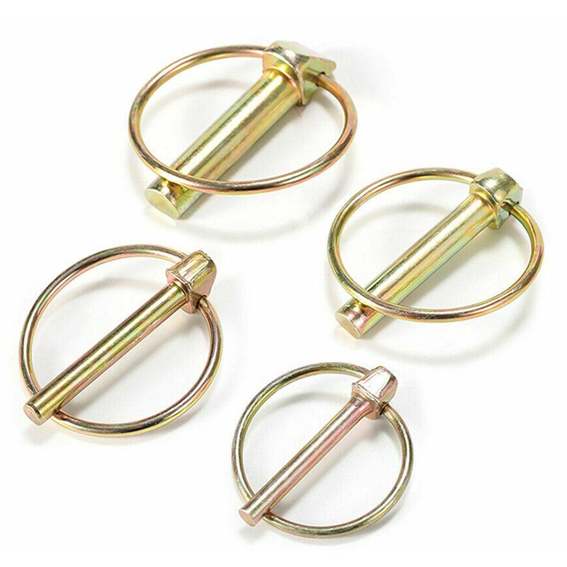 50pcs 4 Sizes Lynch Locking Pins Assortment Kit Zinc Plated Linch Pin Dowel Ring Clips Set Trailer Farm Tractor Auto Parts