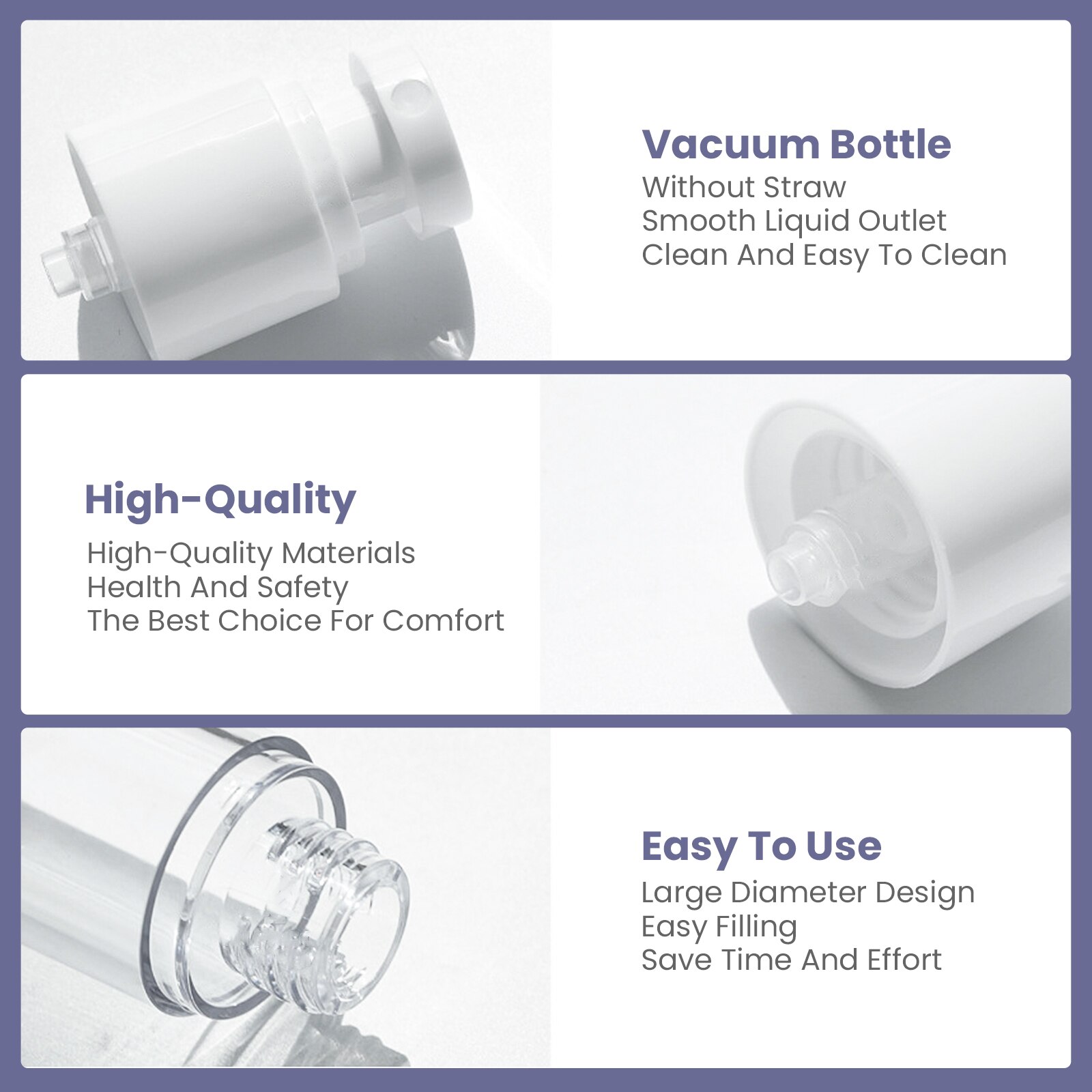 AS Vacuum Clear Liquid Bottle Portable Transparent Hand Sanitizer Lotion Press Refillable Sub-Bottling Container For Cosmetics