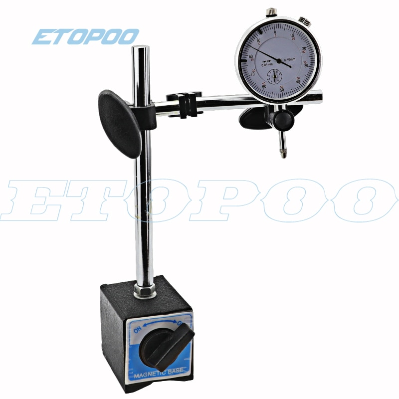 Magnetic stand with fine-adjustment & dial indicator 0-10mm with magnetic base