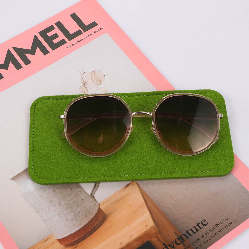 Funda de tela de fieltro suave para gafas, funda portátil de Color puro para anteojos, funda protectora para gafas de lectura