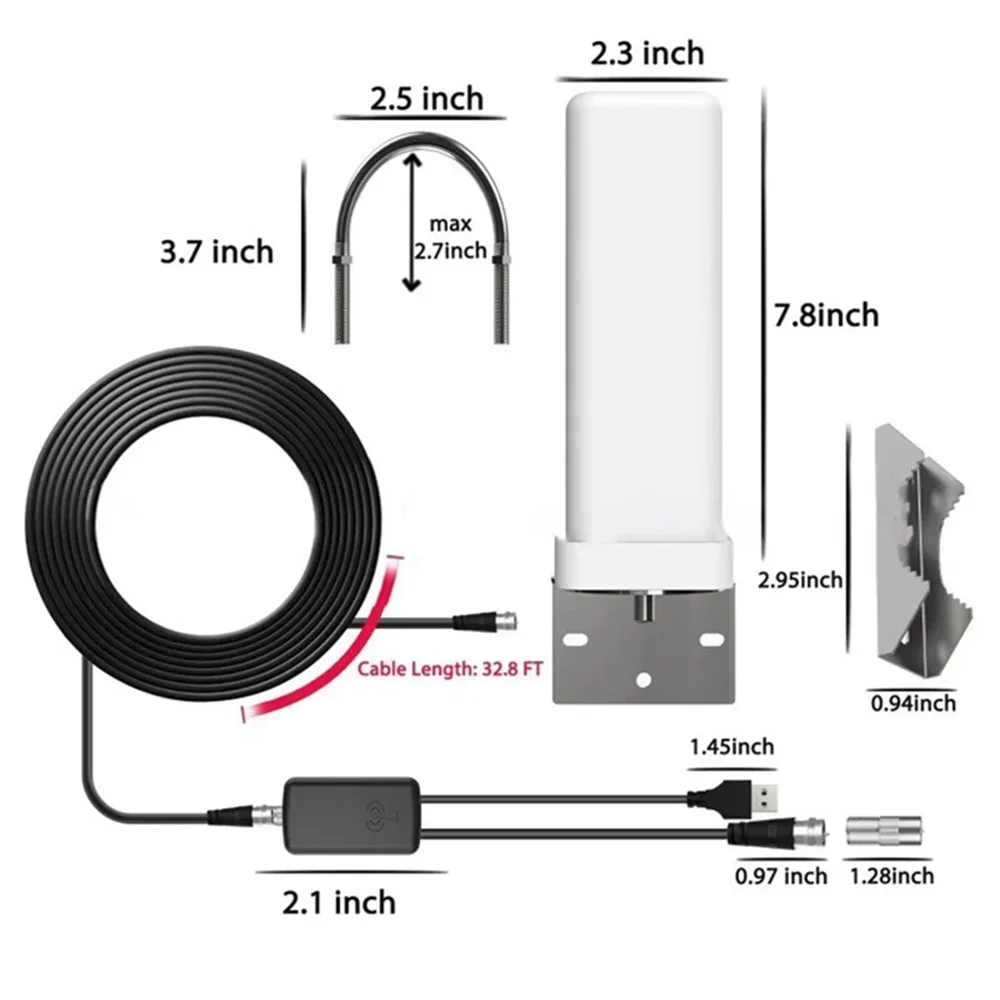 HD signal receiver Outdoor digital TV antenna indoor DTMB rural old household 4K 1080p ATSC with amplifier accessori