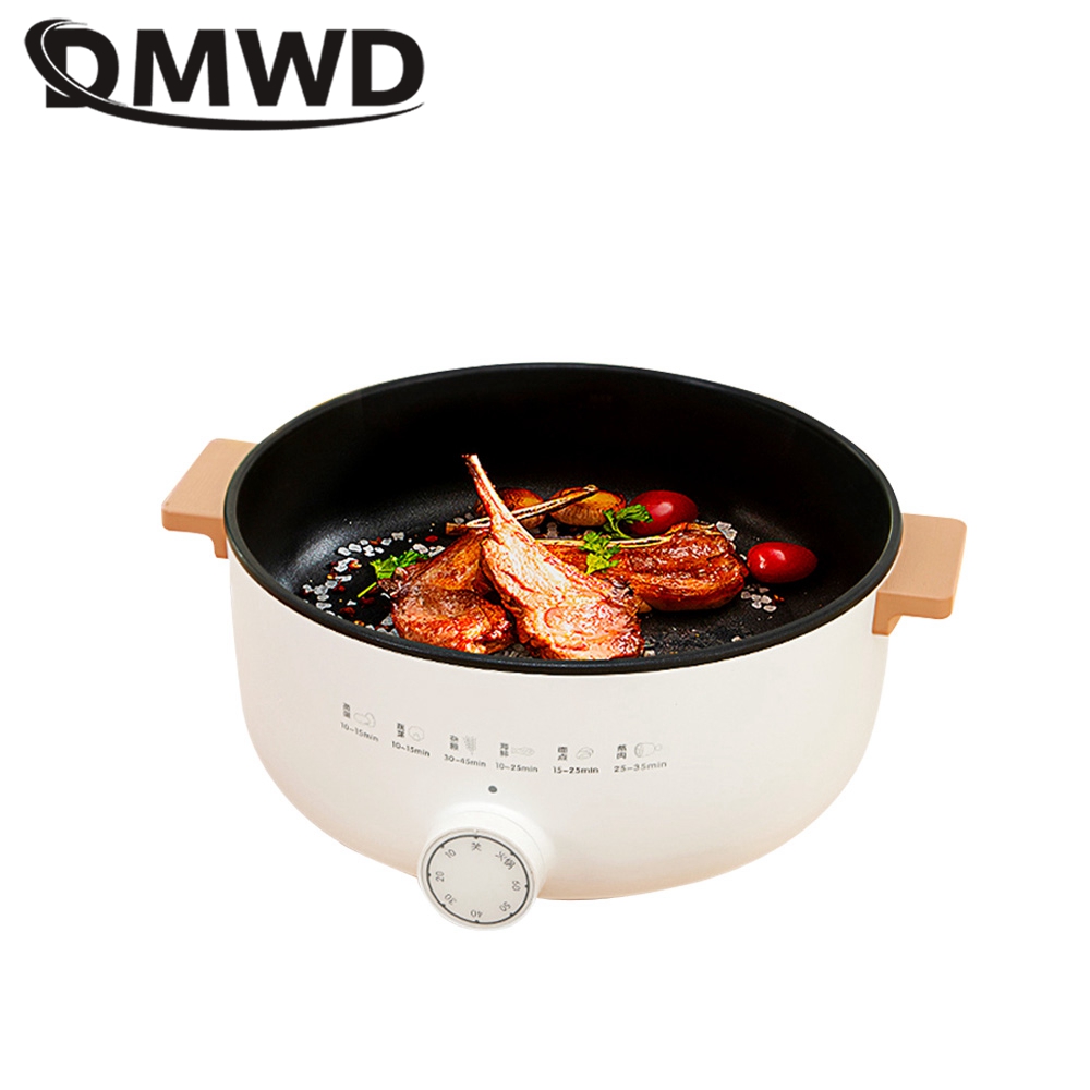 DMWD 14L Household Electric Cooker 3 layer Steamer Pot Boiling Stewing Pot Crepe Pancake Maker 304 Stainless Steel 220V