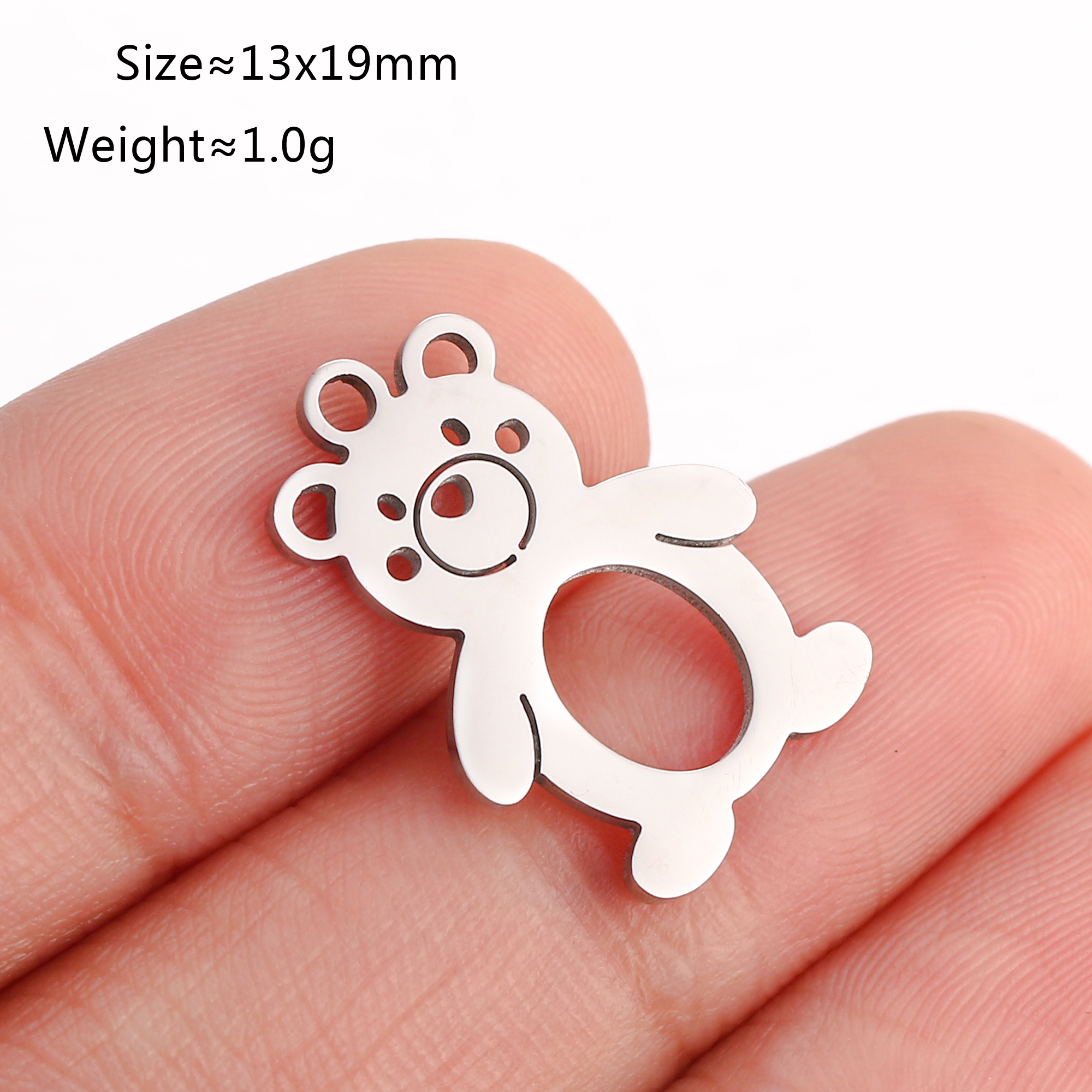 5 unids/lote de dijes con temática de animales, pata de gato/corazón de amor, garra de perro/herradura, colgantes de acero inoxidable, manualidades DIY, suministros para hacer joyas: Marrón