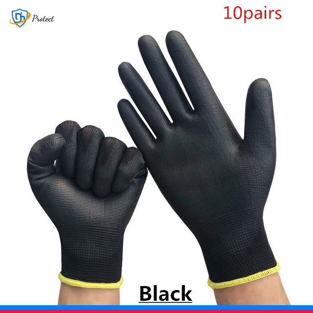 6-30 Paar Nylon-Pu-Handschuhe Sicherheits arbeits handschuhe reparieren Spezial handschuhe Palmen beschichtete Handschuhe Zimmermann Reparatur Arbeiter zubehör: Grün / L