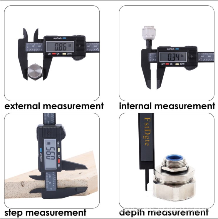 Classic Digital Vernier Caliper Electronic Slide Gauge Ruler Internal External Diameter Length Depth Measure Tool Instrument