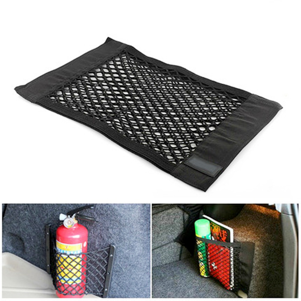 40*25cm bil bagasjerom boks oppbevaringsveske netting nett bag bil styling bagasjeholder lomme klistremerke universell mesh bagasje lomme organiserer