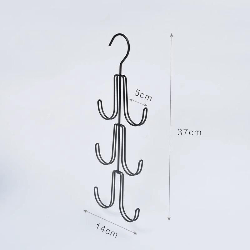 1Pc placard sac à main cintre organisateur crochets métal cintre de rangement peu encombrant support armoire sac à main fourre-tout sac supports crochet: Gris clair