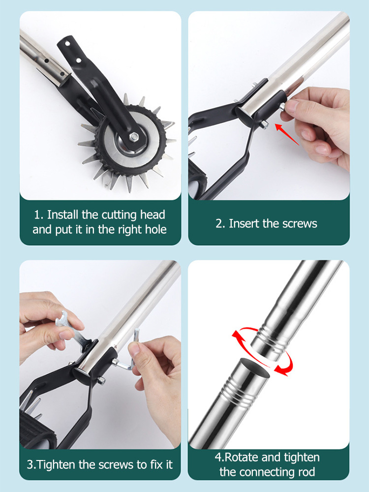 Garden Edger Lawn Tool Wheeled Manual Edging Machine Grass Trimmer Lawn Edge Grinder Lawn Mower Cutter Weeder Cutting Machine